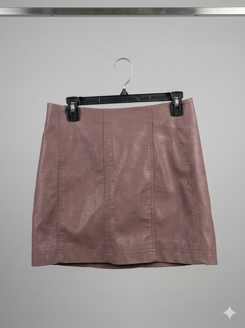 Free People Dusty Mauve Faux Leather Mini Skirt